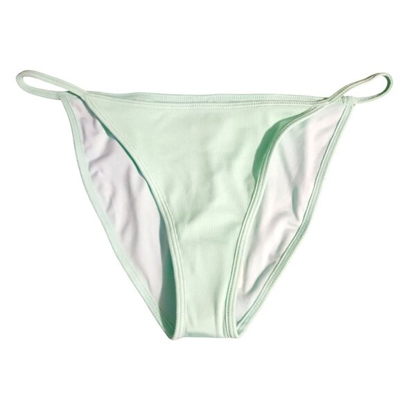NEW Peixoto Tinga Ribbed Knit String‎ Bikini Swim Bottoms in Mint, Size L - Picture 4 of 11